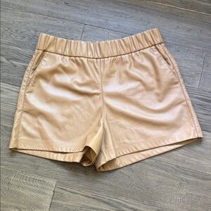 Maison Cinqcent | Tan Faux Leather Shorts Size Medium